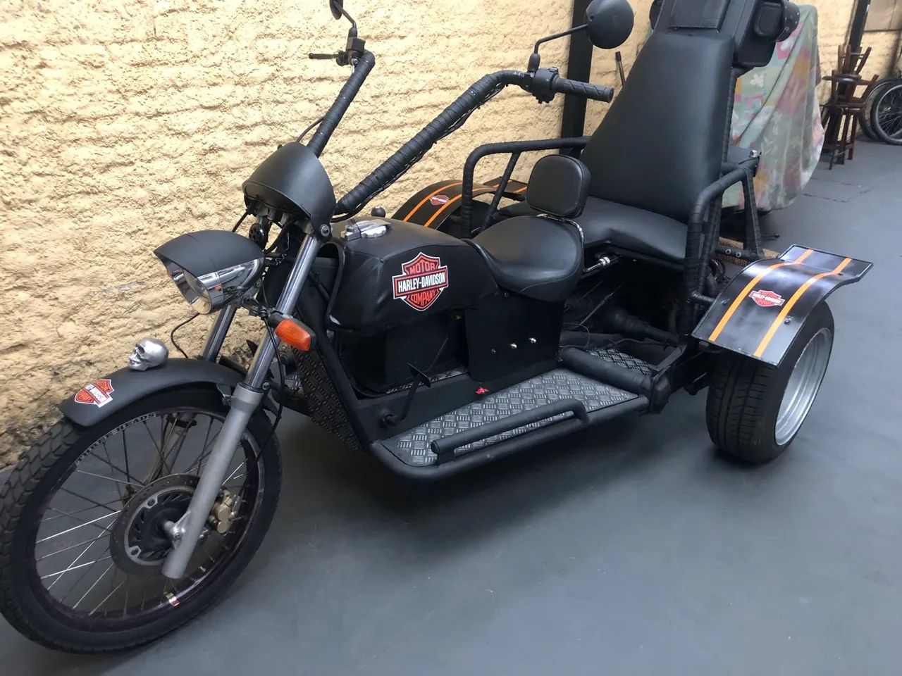 Lindo triciclo estilizado Harley - Pronto para documentar troco por moto  - Foto 2