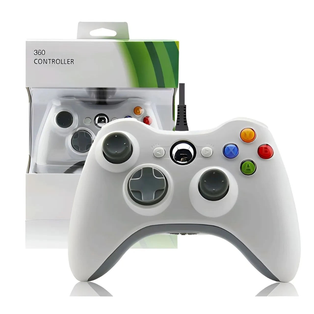 Controle Xbox 360 com Fio Branco