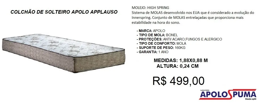 Colchão solteiro mola bonel - a pronta entrega