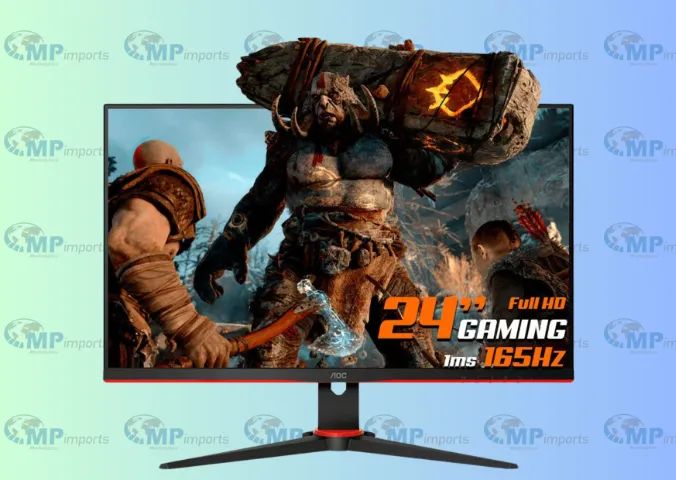 Loja MP Imports: Monitor Gamer AOC 23,8" 165Hz 1ms 24G2S/BK Cor Preta/Vermelho - Foto 3