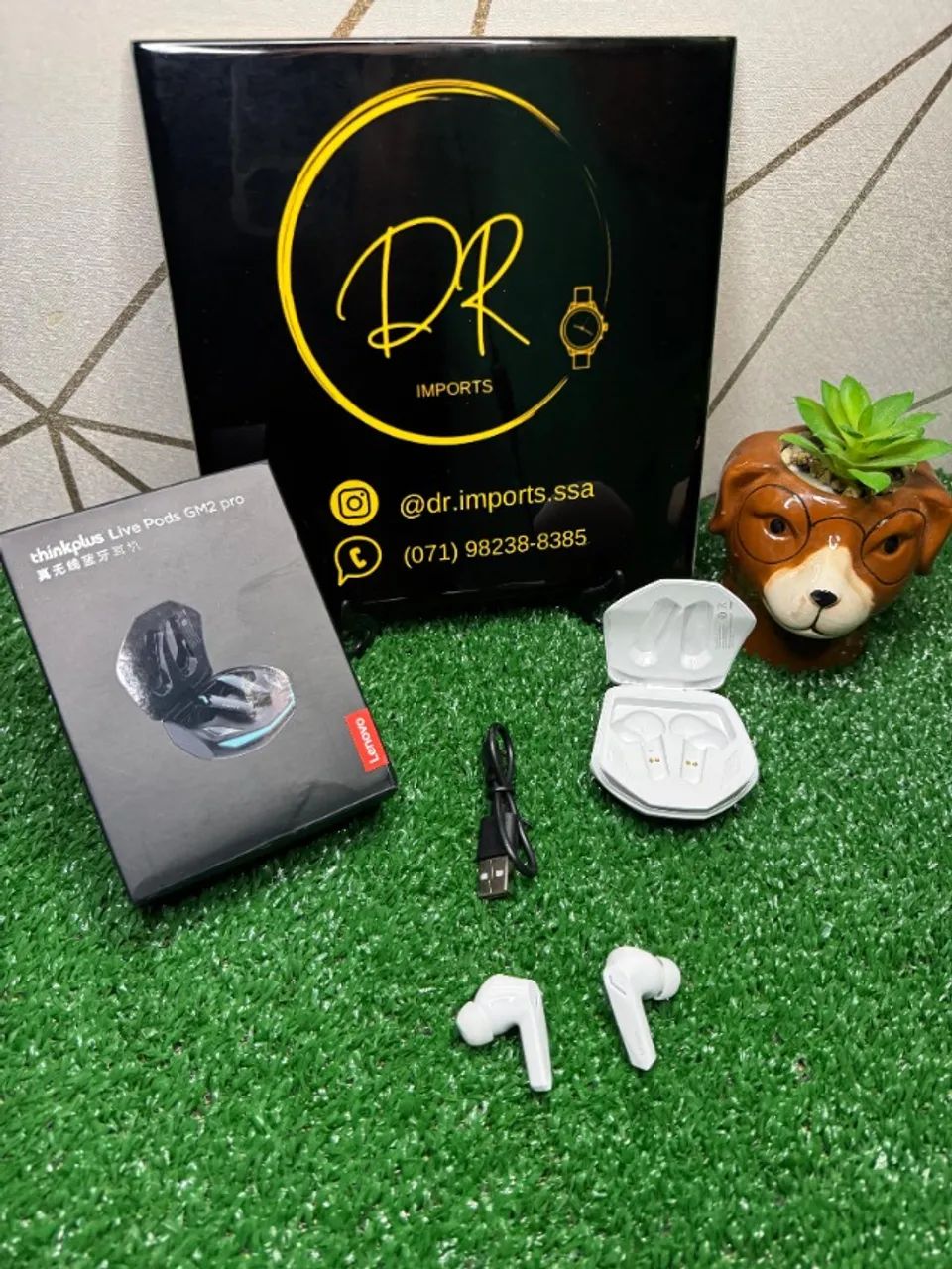 Fone de Ouvido Lenovo Thinkplus TWS GM2 Pro Original Preto ou Branco - Foto 2