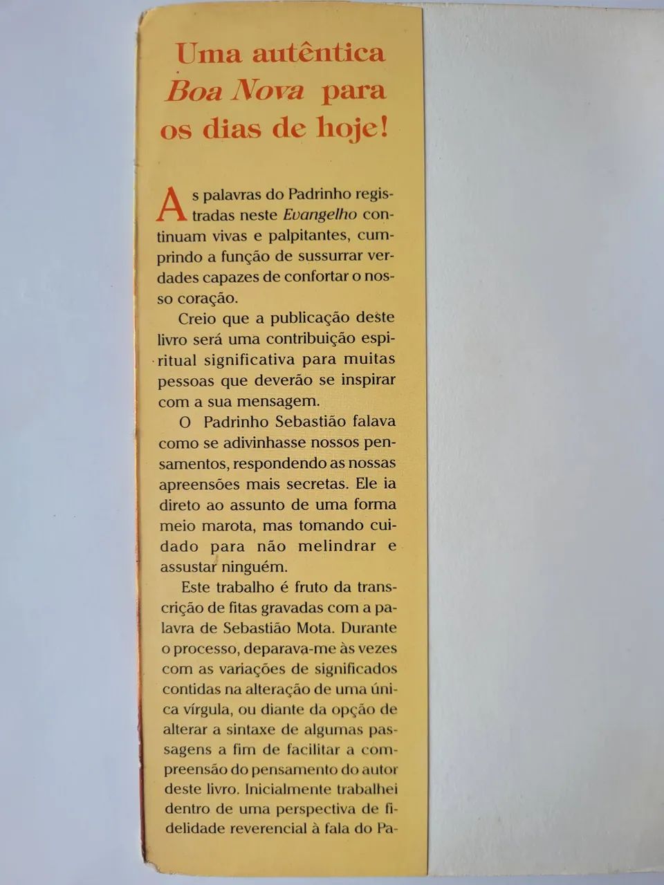 Livro O Evangelho Segundo Sebastião Mota  - Foto 3