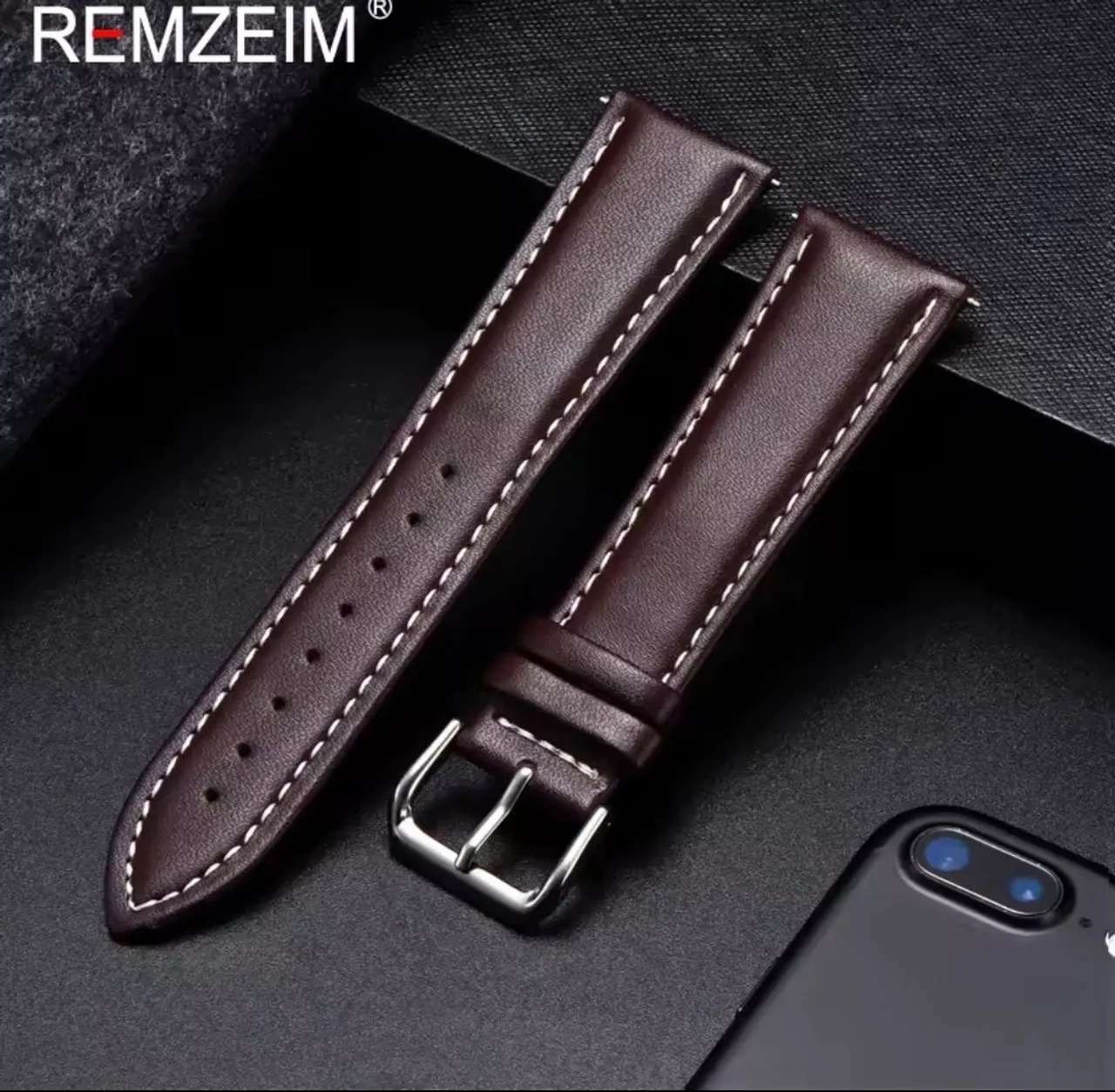 Pulseira de Couro Marrom para Smartwatch