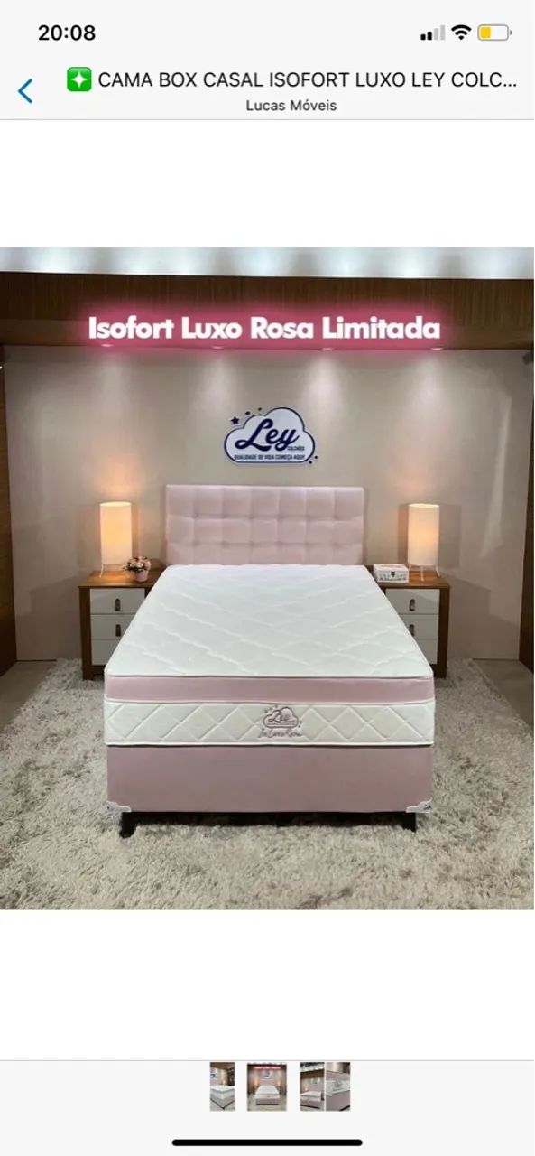 Cama Box Casal Isofort Luxo Ley Colchões, Base + Colchão com molas ensacadas individuais; - Foto 2