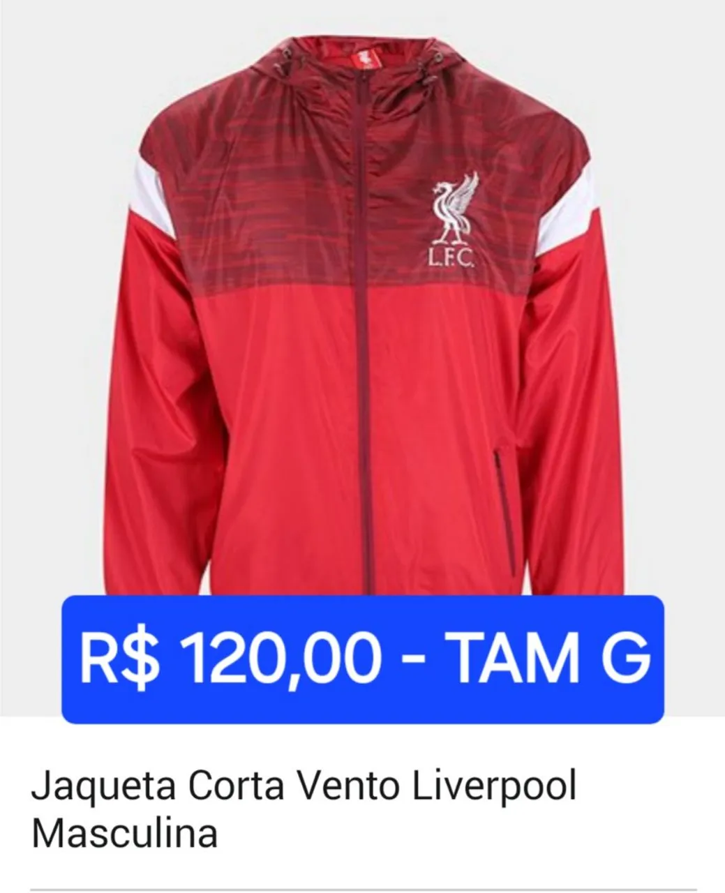 Jaqueta Corta Vento Liverpool Masculina - TAM G
