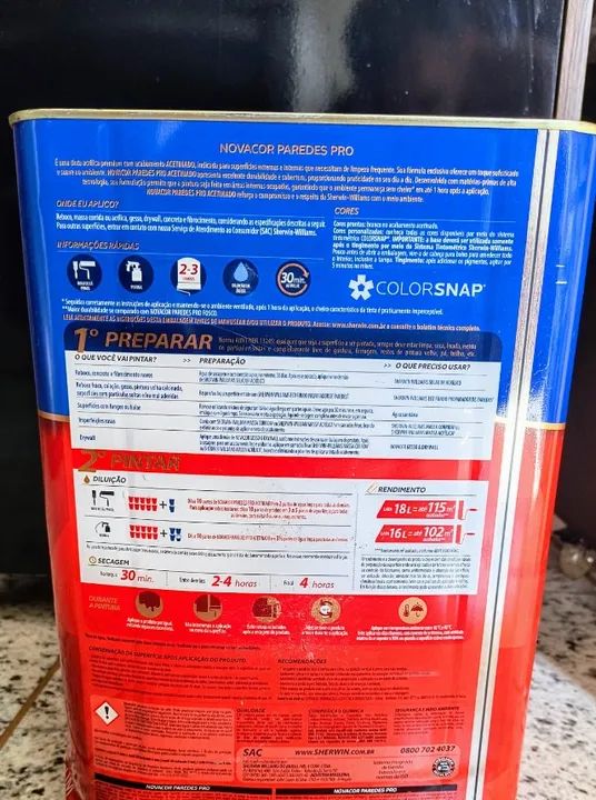 Tinta Novacor Paredes Pro Sherwin Williams  Acetinado Cor Palha - Foto 2