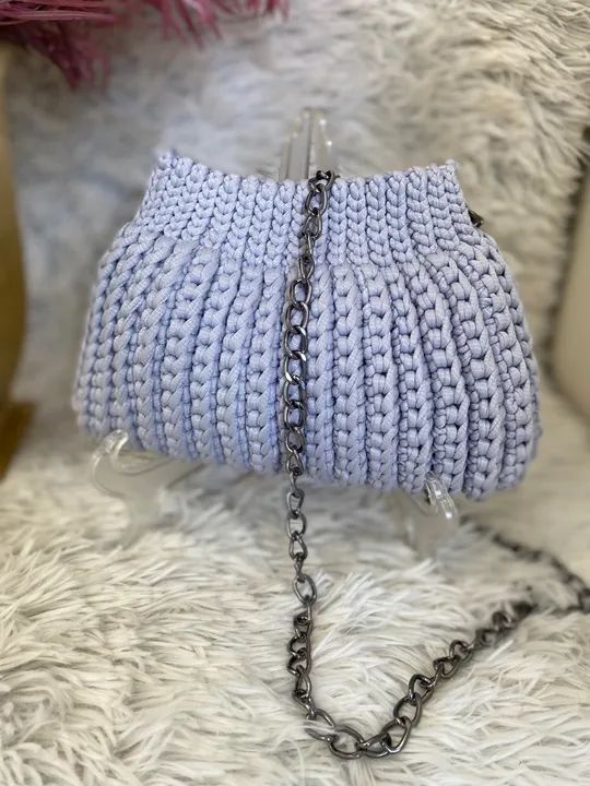 Bolsa de crochê rosa - linda e delicada - Foto 3