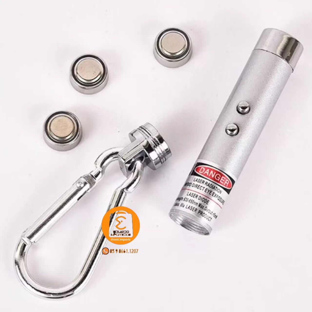 Chaveiro Laser 3 em 1 com Led Ultra Violeta Uv, Vermelho e Lanterna - Foto 2