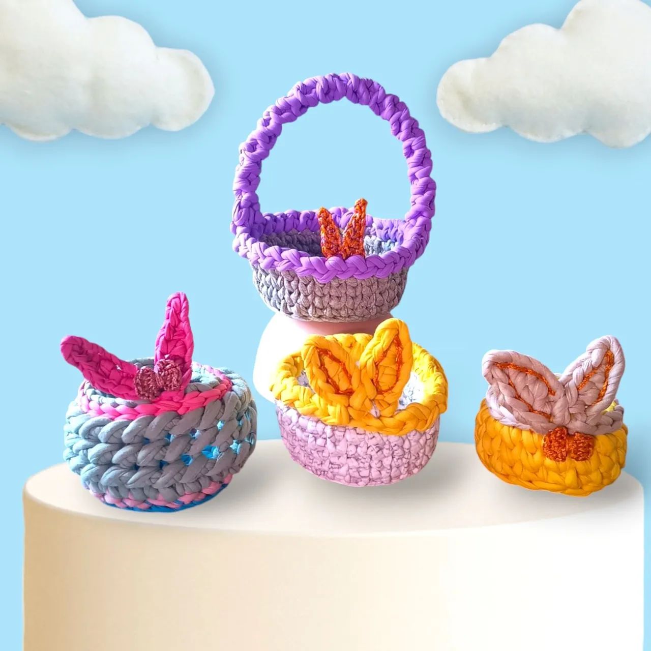 Cestas de Páscoa Crochê 
