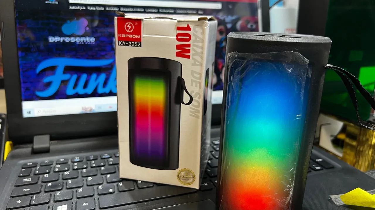 Caixa de Som Bluetooth com Luzes LED Coloridas 10W! - Foto 2
