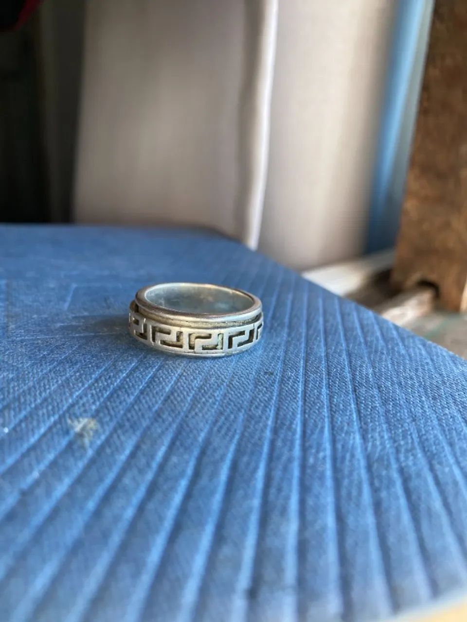 Anel Grego Masculino em Prata - Meandro - Aro 23 - 8,64g - Foto 2