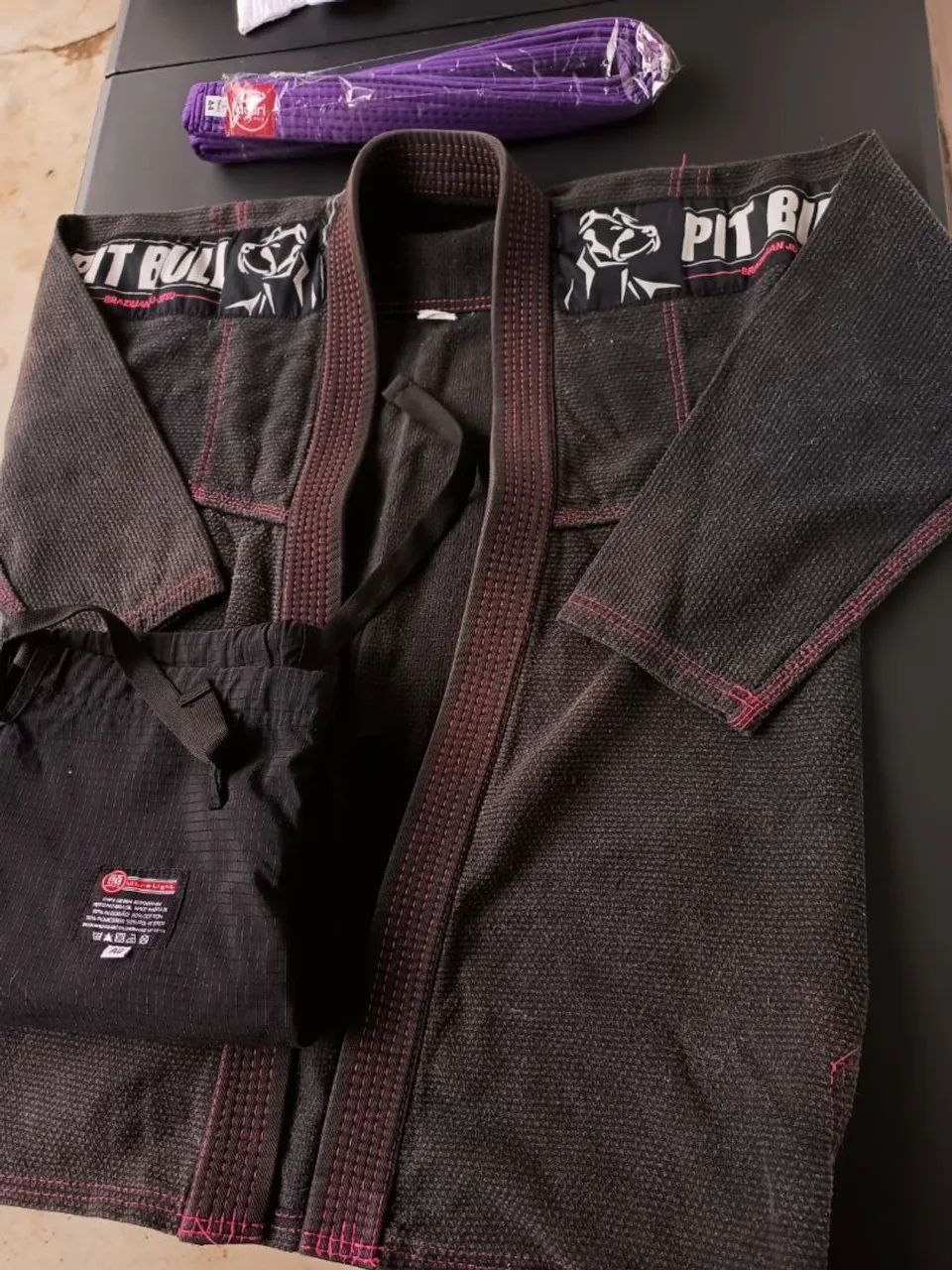 Kimono pitbull calça a0 usado Jiu-Jitsu  - Foto 3