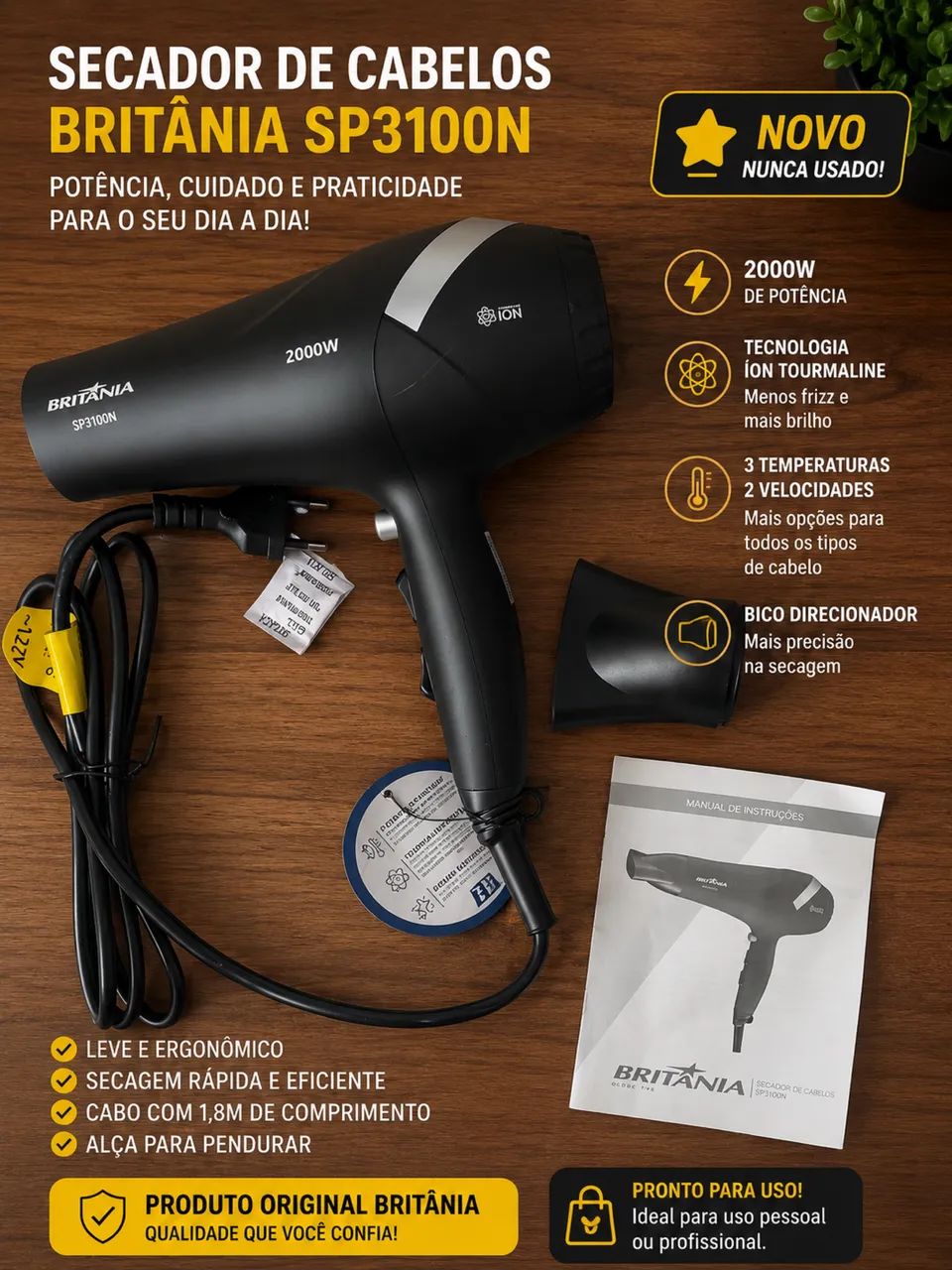 Secador de cabelo Britânia  - Foto 3