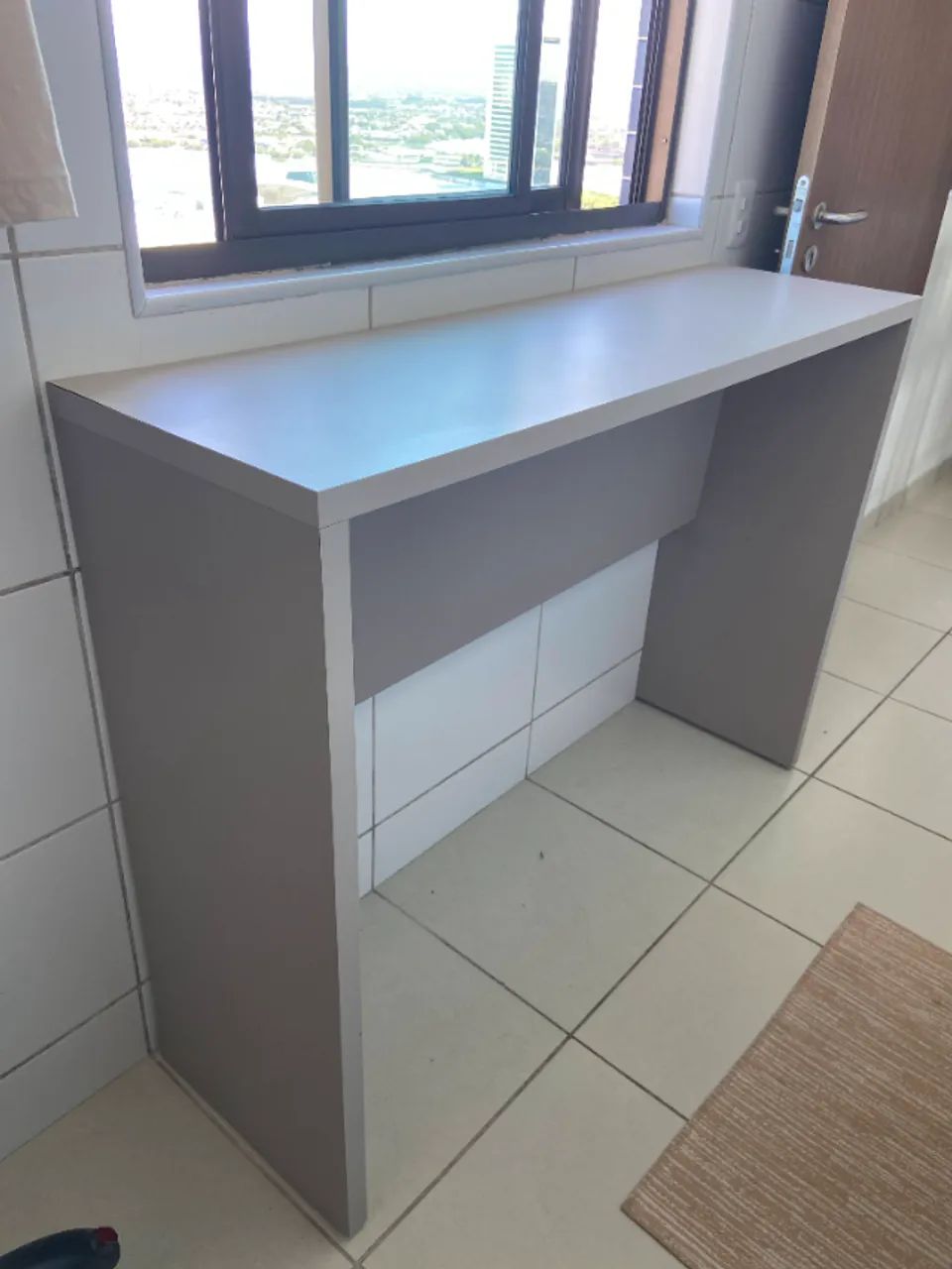 Mesa Alta Cozinha, Bancada Americana | cor: cinza - Foto 3