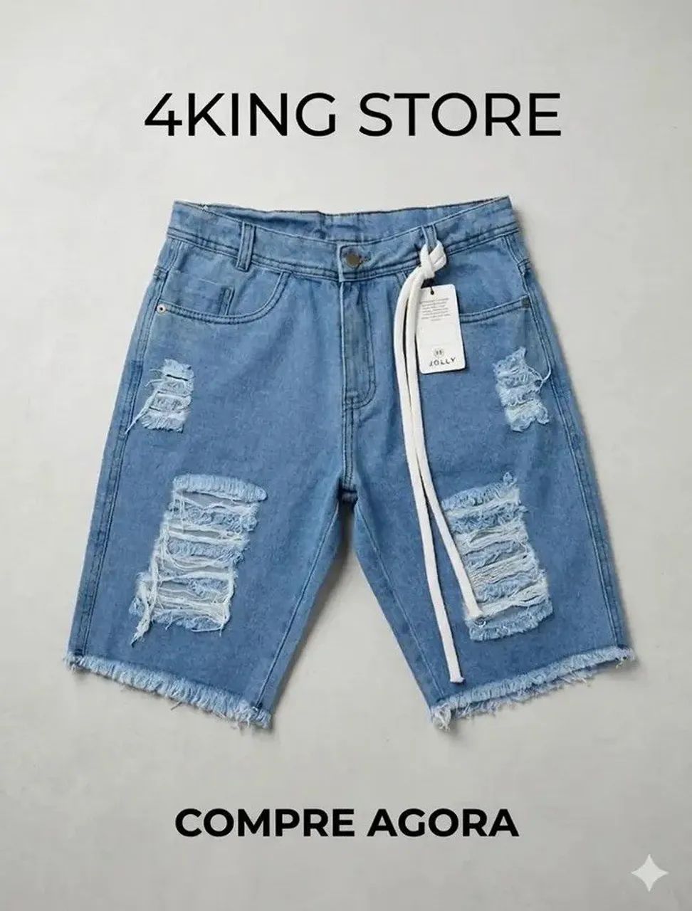 Bermuda jeans com cadarço  - Foto 2