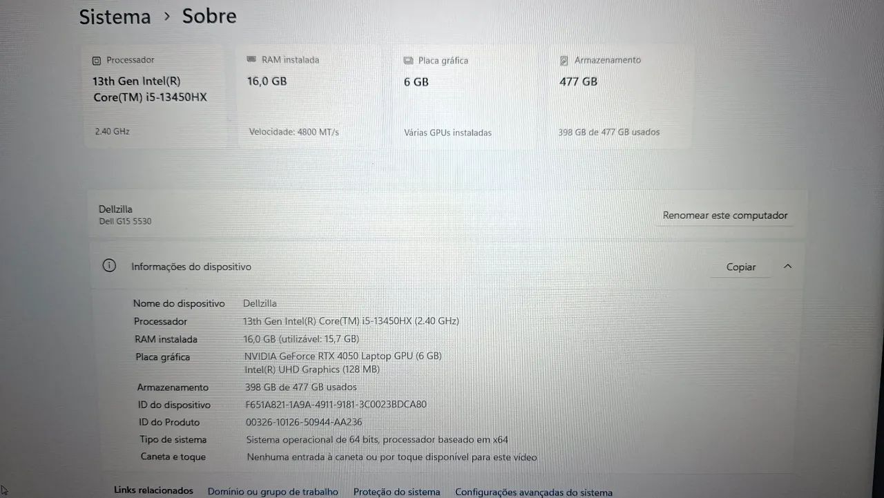 Notebook Dell g15 RTX 4050 - Foto 3