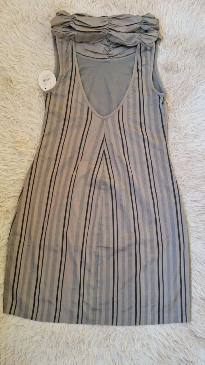 Vestido Gola Com Elastex - Cinza - Foto 2