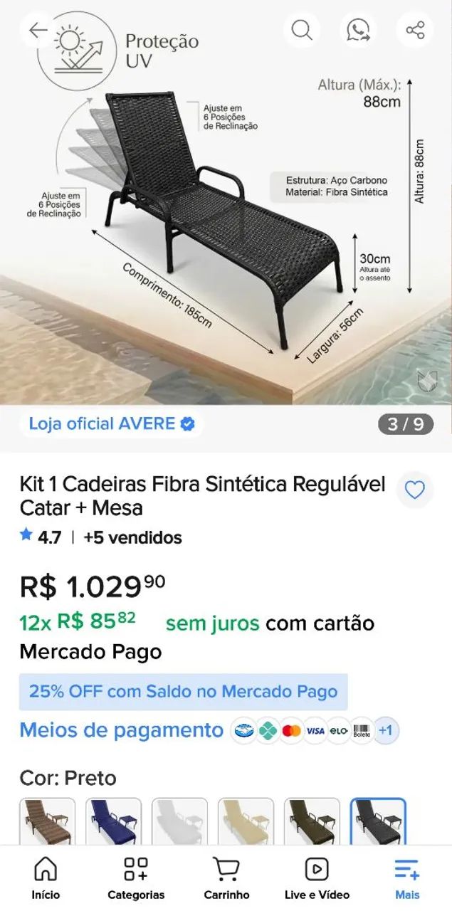 Espreguicadeira piscina  - Foto 2