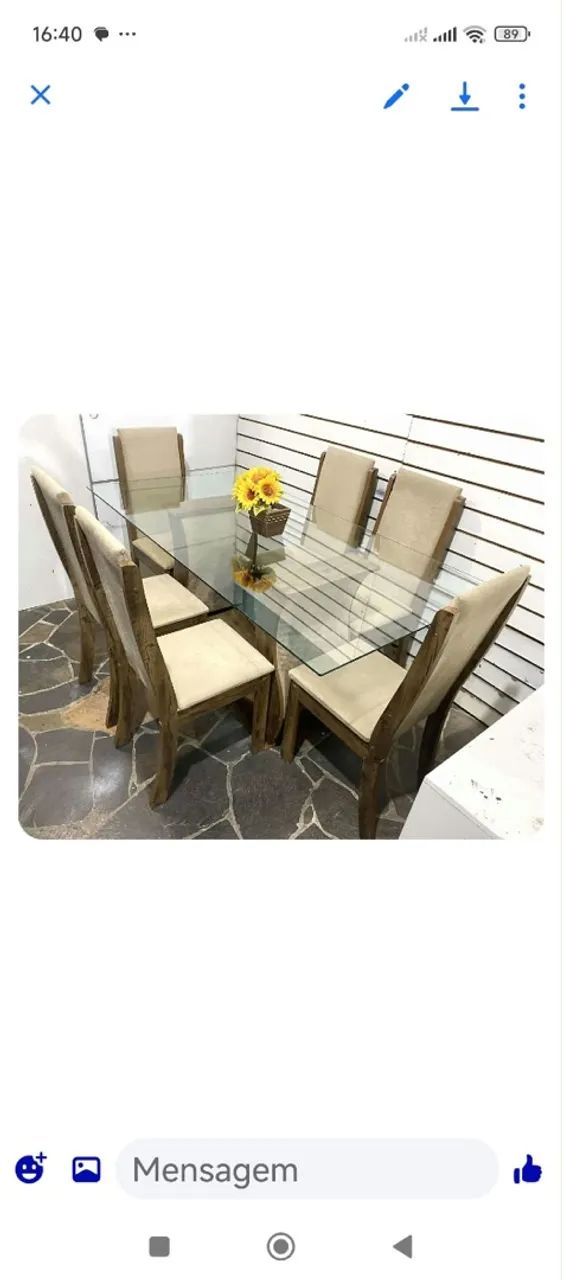 mesa com 6 cadeiras 