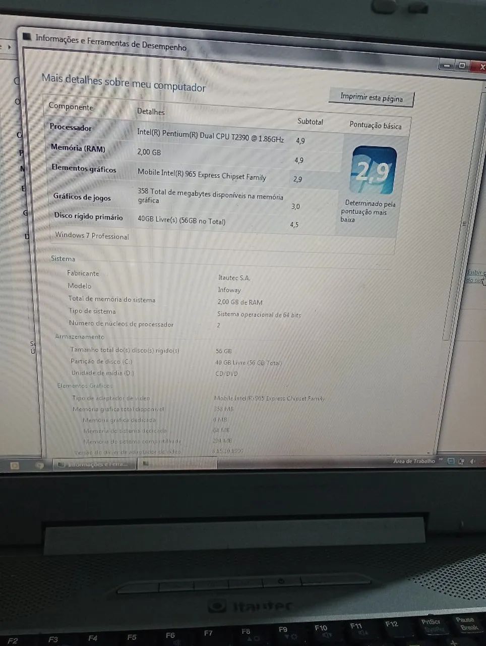 Notebook itautec (funcionando) - Foto 3