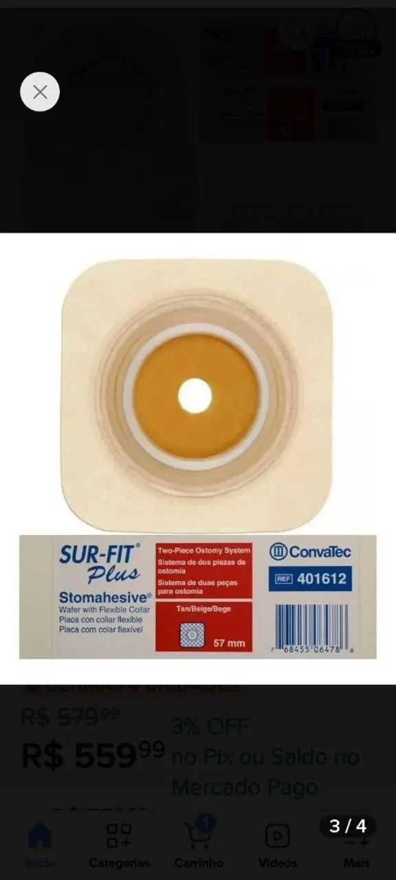 KIT BOLSAS E PLACAS DE COLOSTOMIA - Foto 3