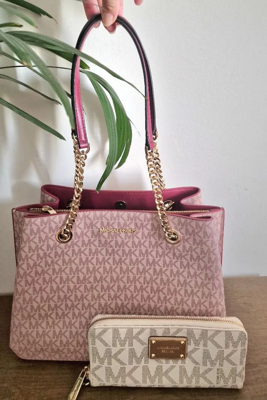 Bolsa Michael Kors teagen e carteira jet set - Foto 4