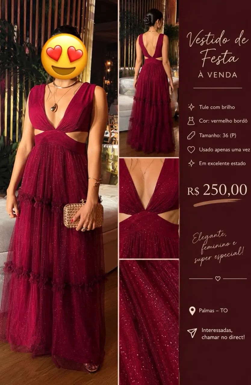 Vestido de Festa Tule com Brilho