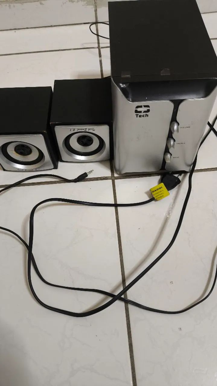 Caixa de som Multimídia 2.1 com subwoofer. Tech Sound / 3D tech - Foto 2