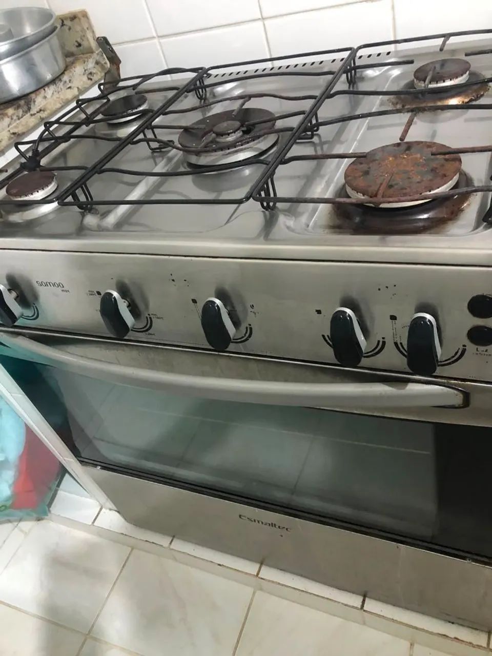 Fogão 5 bocas Esmaltec inox Automático 