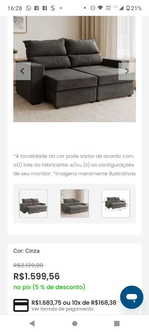 Sofá Retrátil  - Foto 2