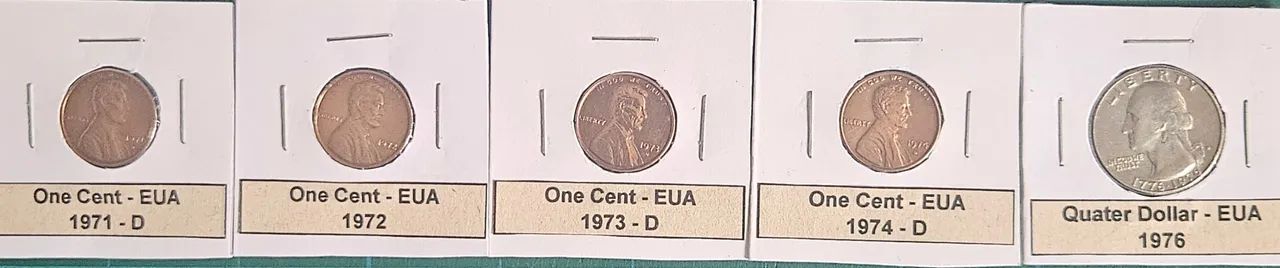 Kit Colecionadores Moedas USA - One Cent - Quarter Dollar - Foto 5