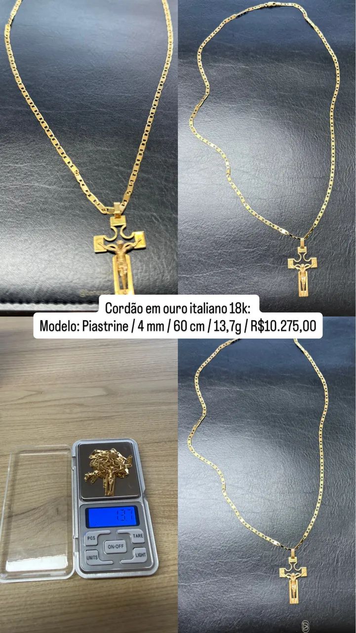 Cordão e pulseira de ouro 18k - Foto 3