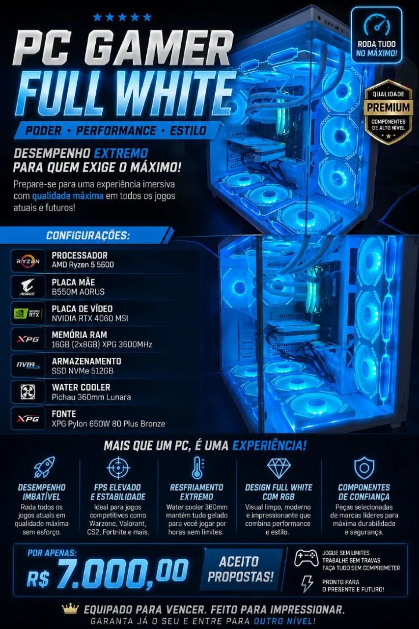 PC GAMER FULL WHITE RTX 4060