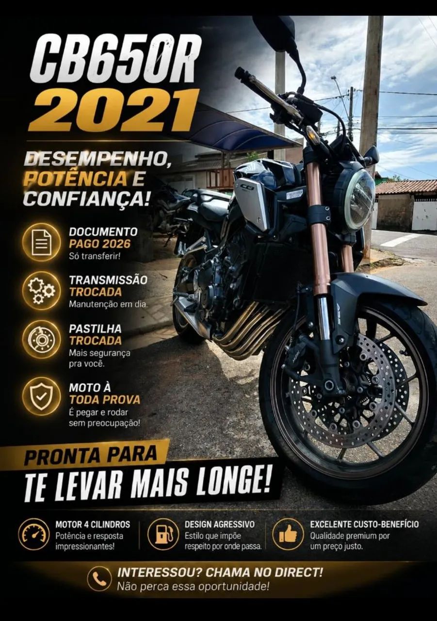 CB 650r 2021  abaixo da tabela 