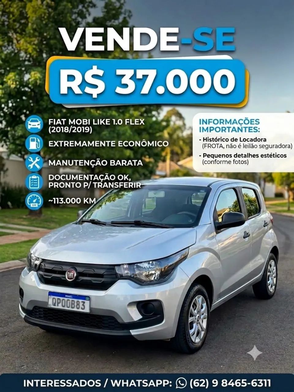 Fiat Mobi Like 1.0 Fire Flex 5P. 2019