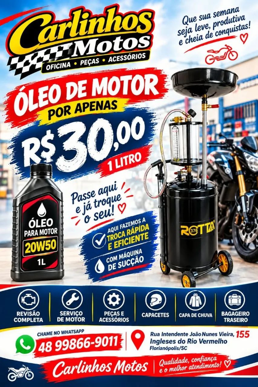 Precisando trocar o óleo motor da sua moto? 