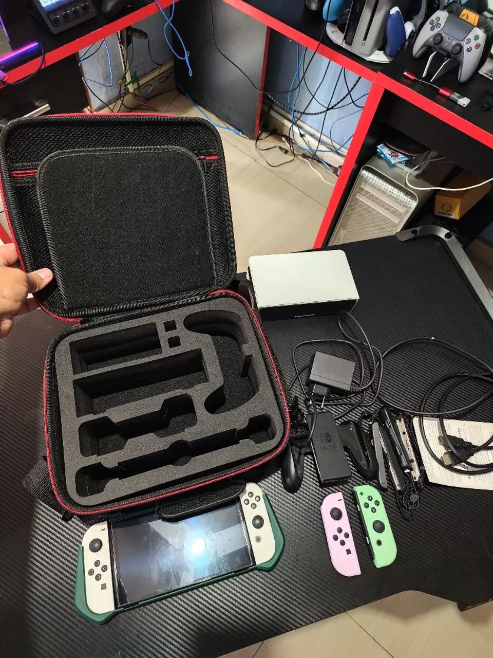 Nintendo switch oled desbloqueado + acessórios  - Foto 6