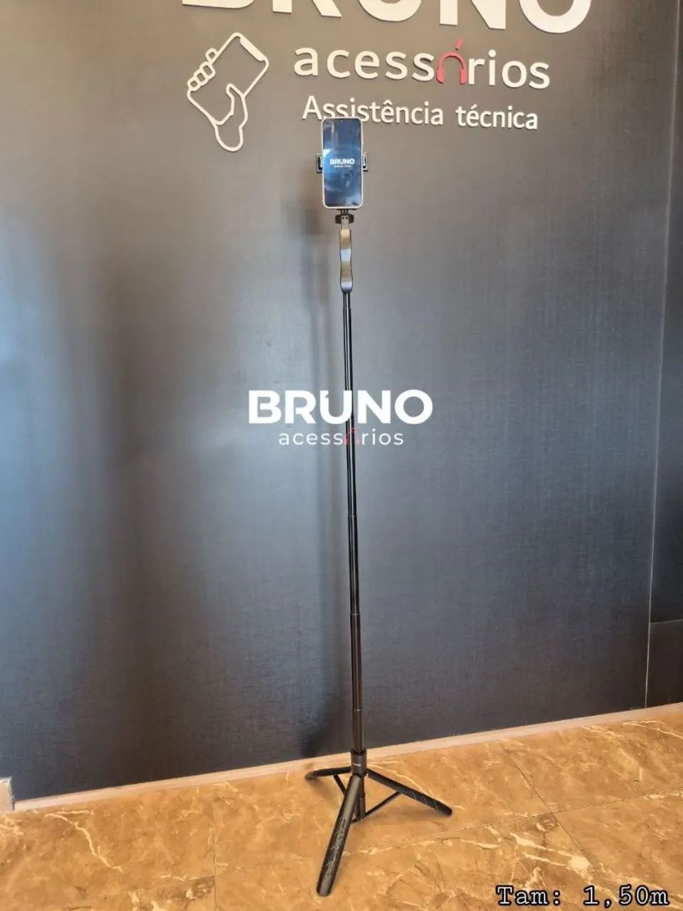 Tripé bastão selfie Bluetooth alpha 1,50m - Foto 4