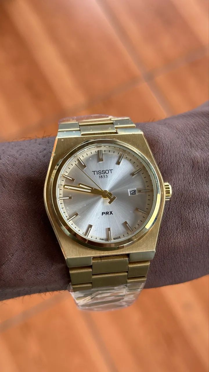Relógio Estilo PRX Dourado - Pulseira de Aço