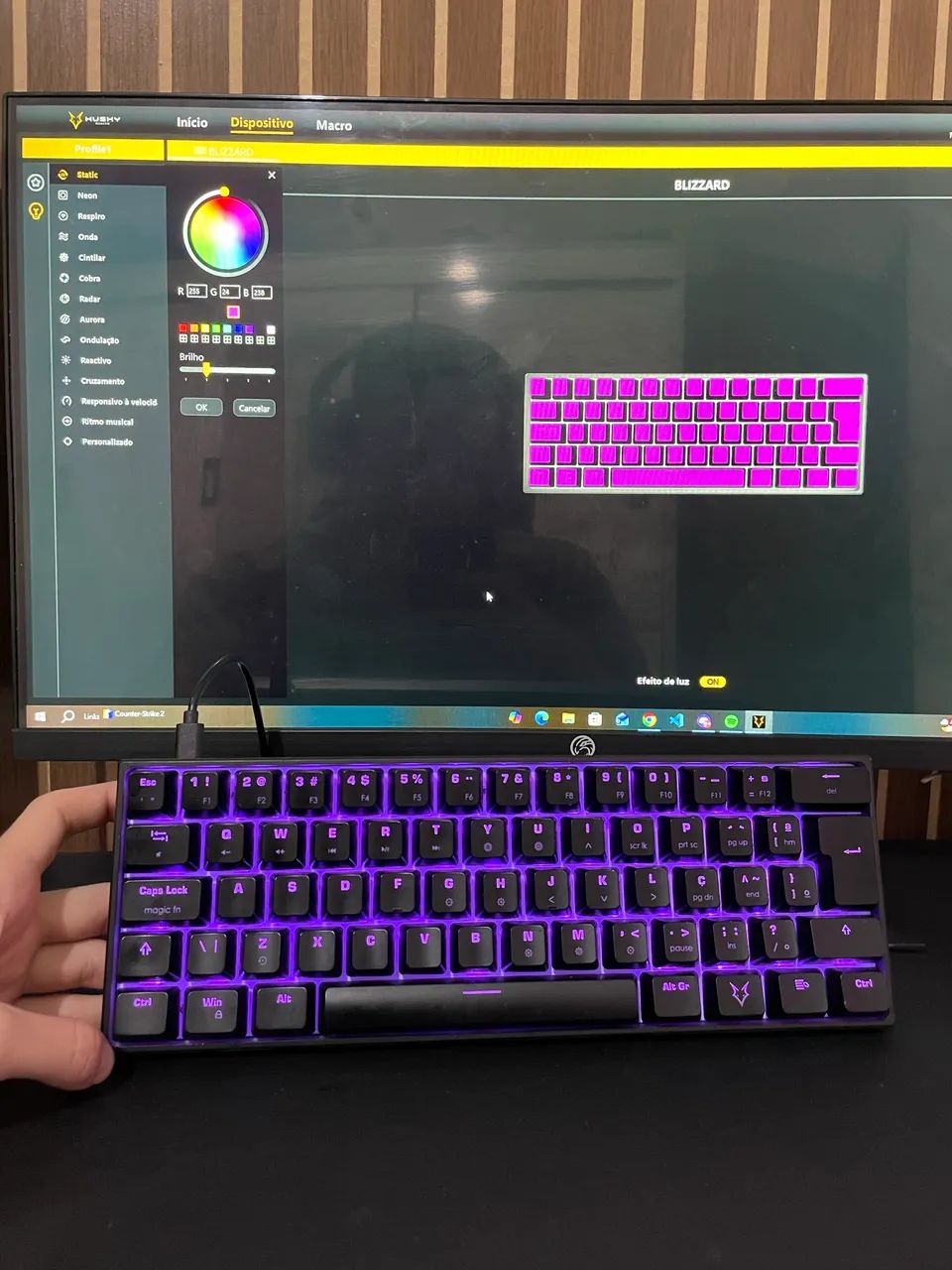 Teclado mecânico husky blizzard switch brown - Foto 2