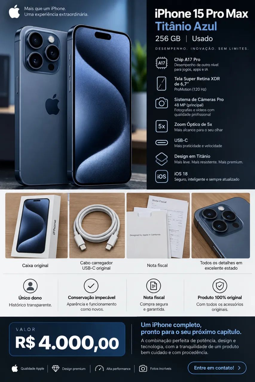 IPHONE 15 PRO MAX - Celulares e Smartphones - Castelo, Belo