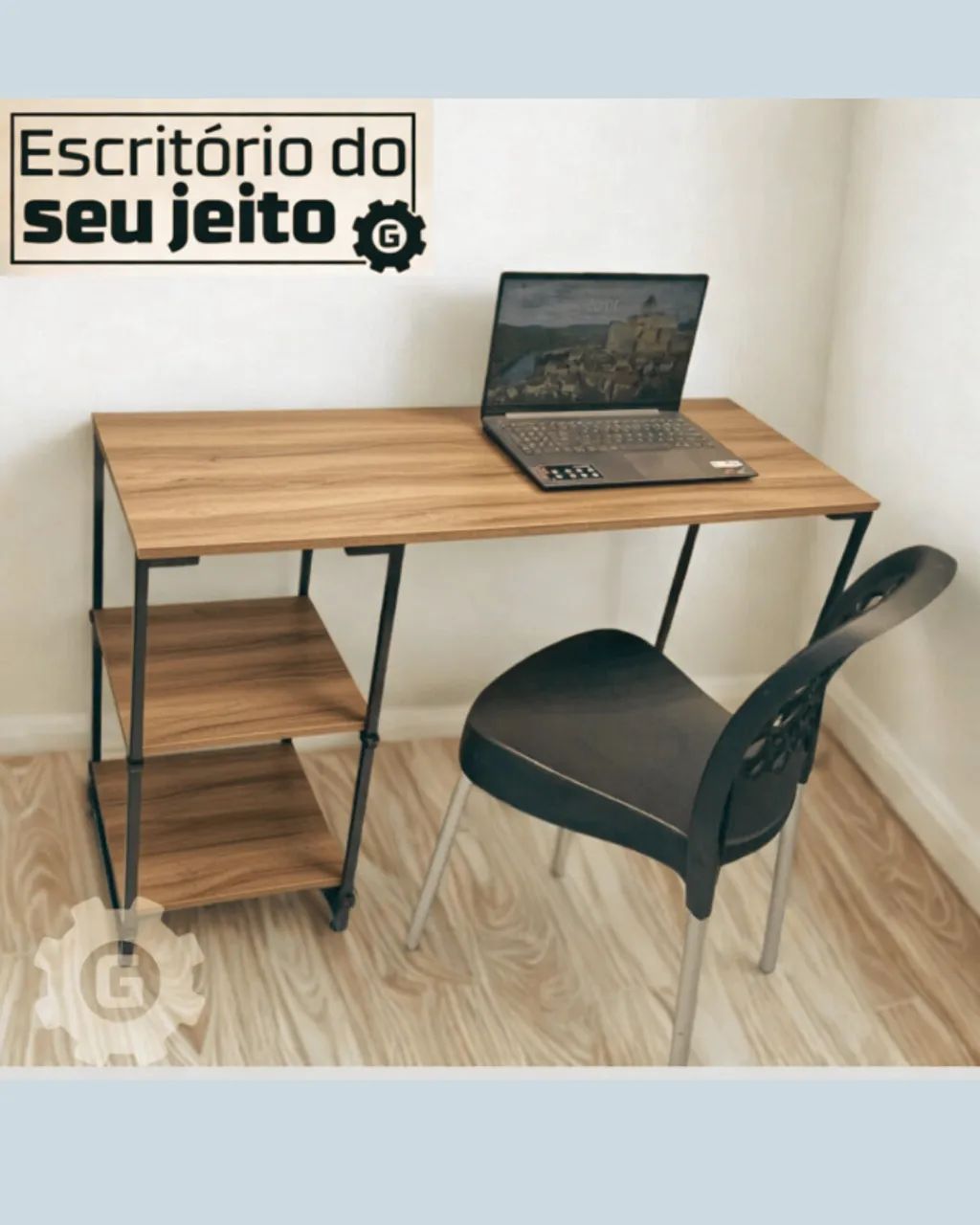 Mesa Industrial 1,1 m NOVA Multiuso para Computador Notebook Estudo Escritório Birô Game - Foto 2