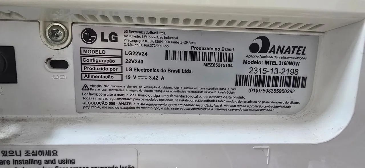 Computador All-in-One LG 22V240 - 4 GB memoria - ssd 120gb - Foto 3
