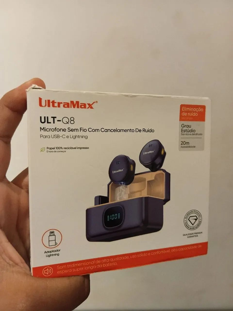 Microfone Sem Fio Com Cancelamento de Ruído