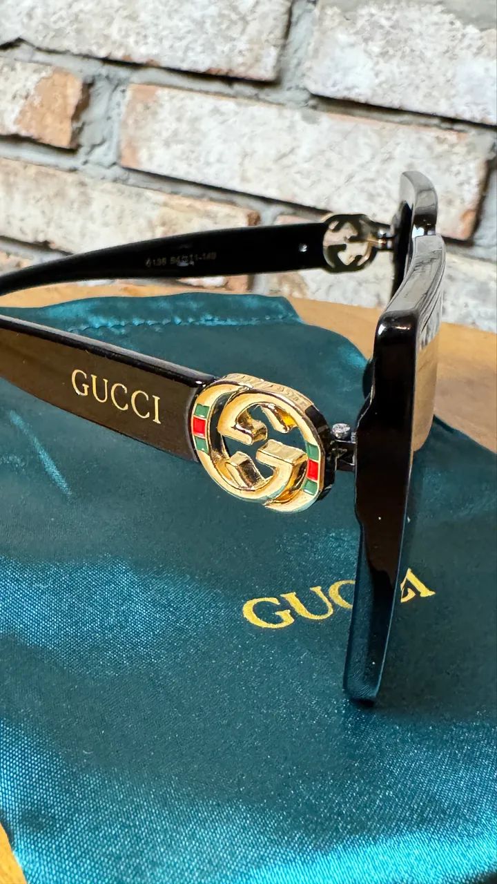 óculos de sol gucci preto 6138 - Foto 2