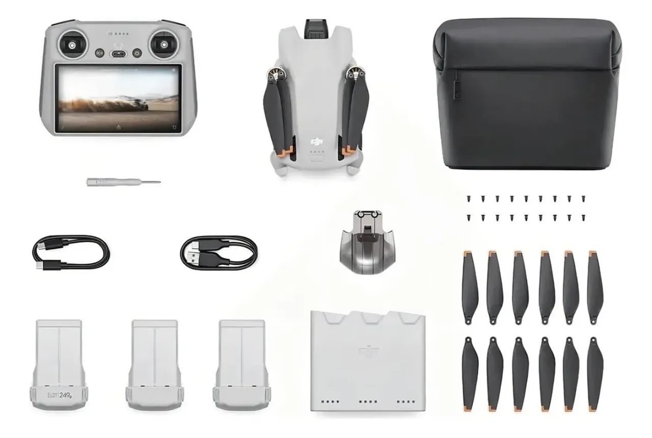 Drone Dji Mini 3 Combo Fly More Rc, 3 Baterias 4k Gl Cor Cinza