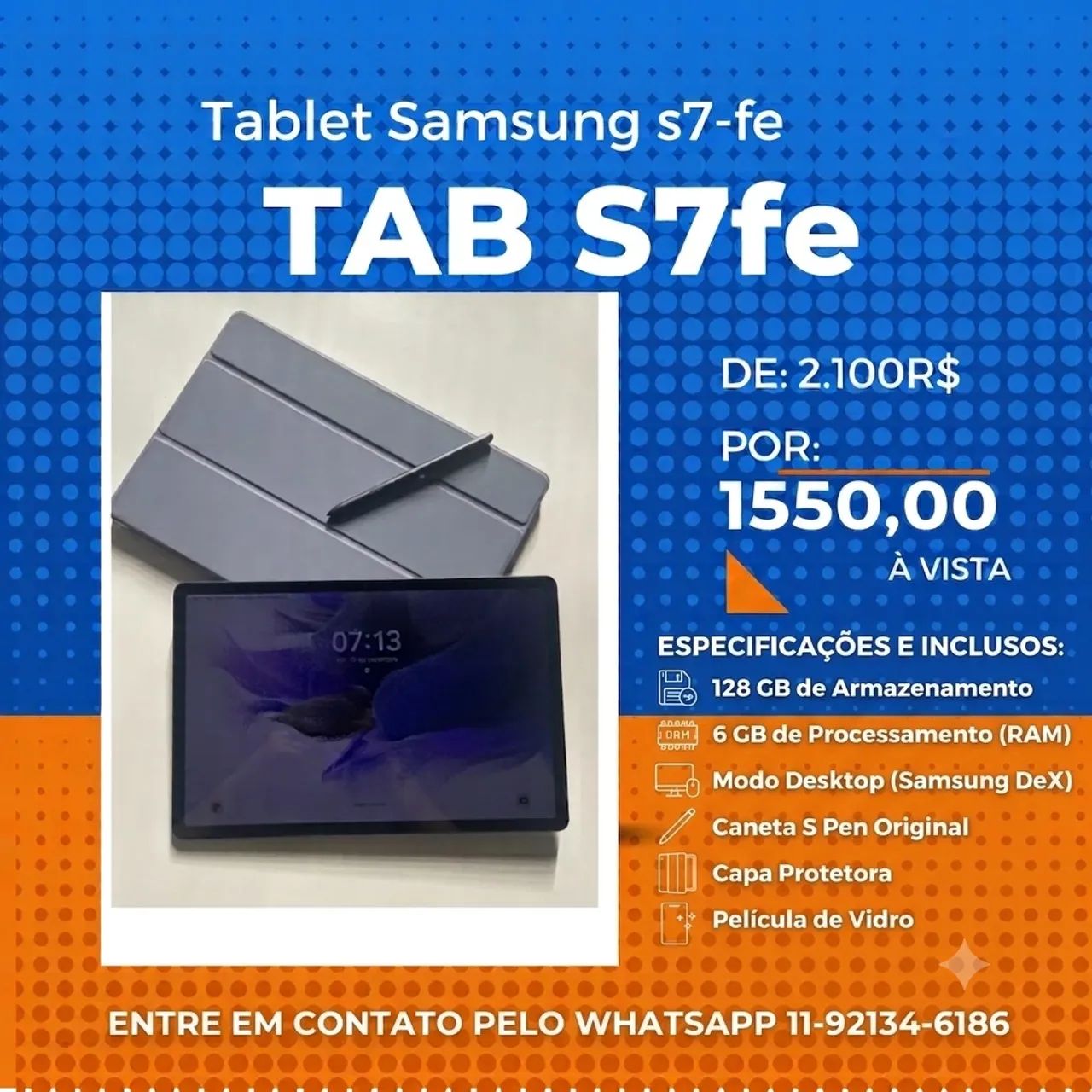 Tab Samsung S7 FE com caneta - Foto 2