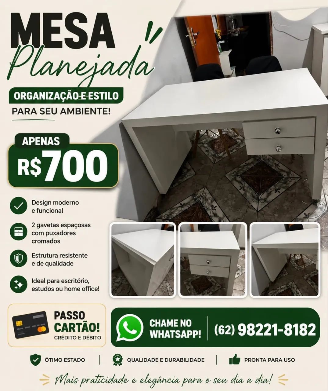 Mesa de escritório planejada 