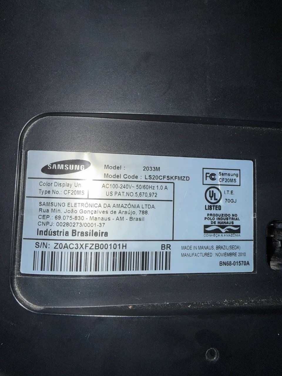 Tv Monitor LCD Samsung 20 polegadas no - Foto 3