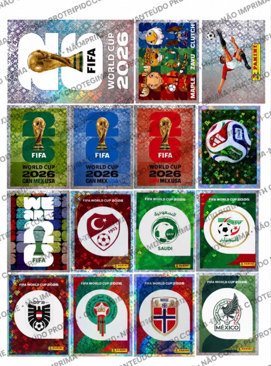 Figurinhas Holográficas Copa 2026
